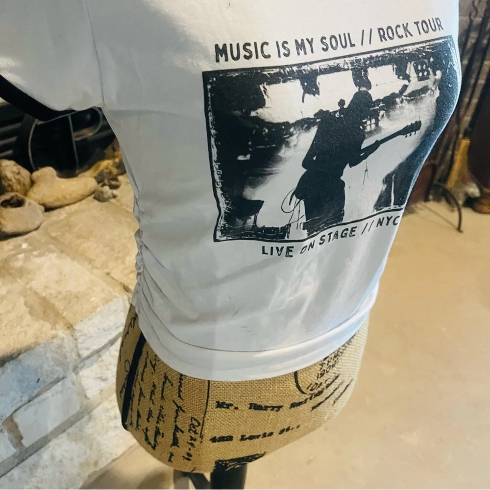 White Graphic Rock Tour T-Shirt - Picture 3 of 8